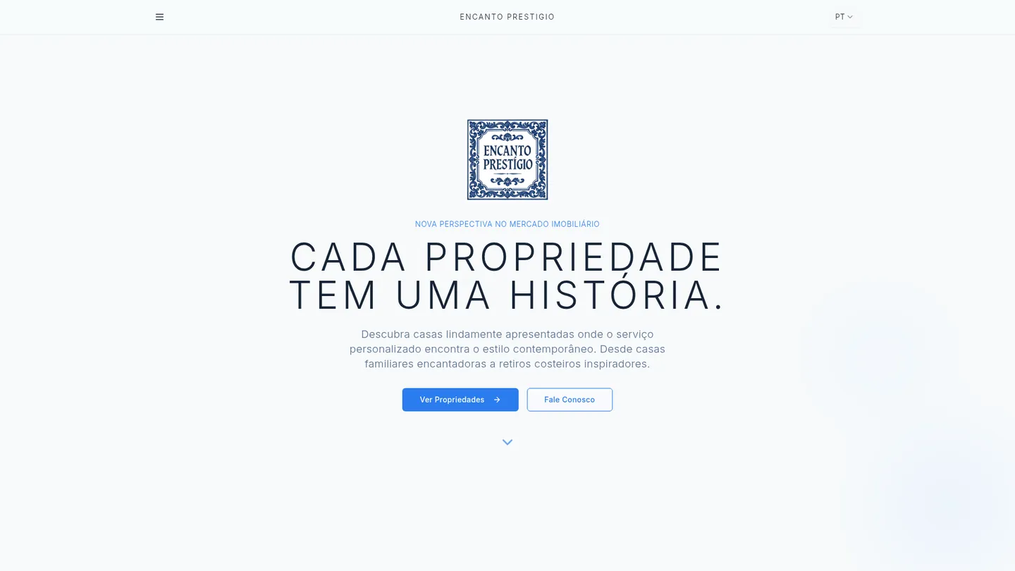 Homepage screenshot of encantoprestigio.com