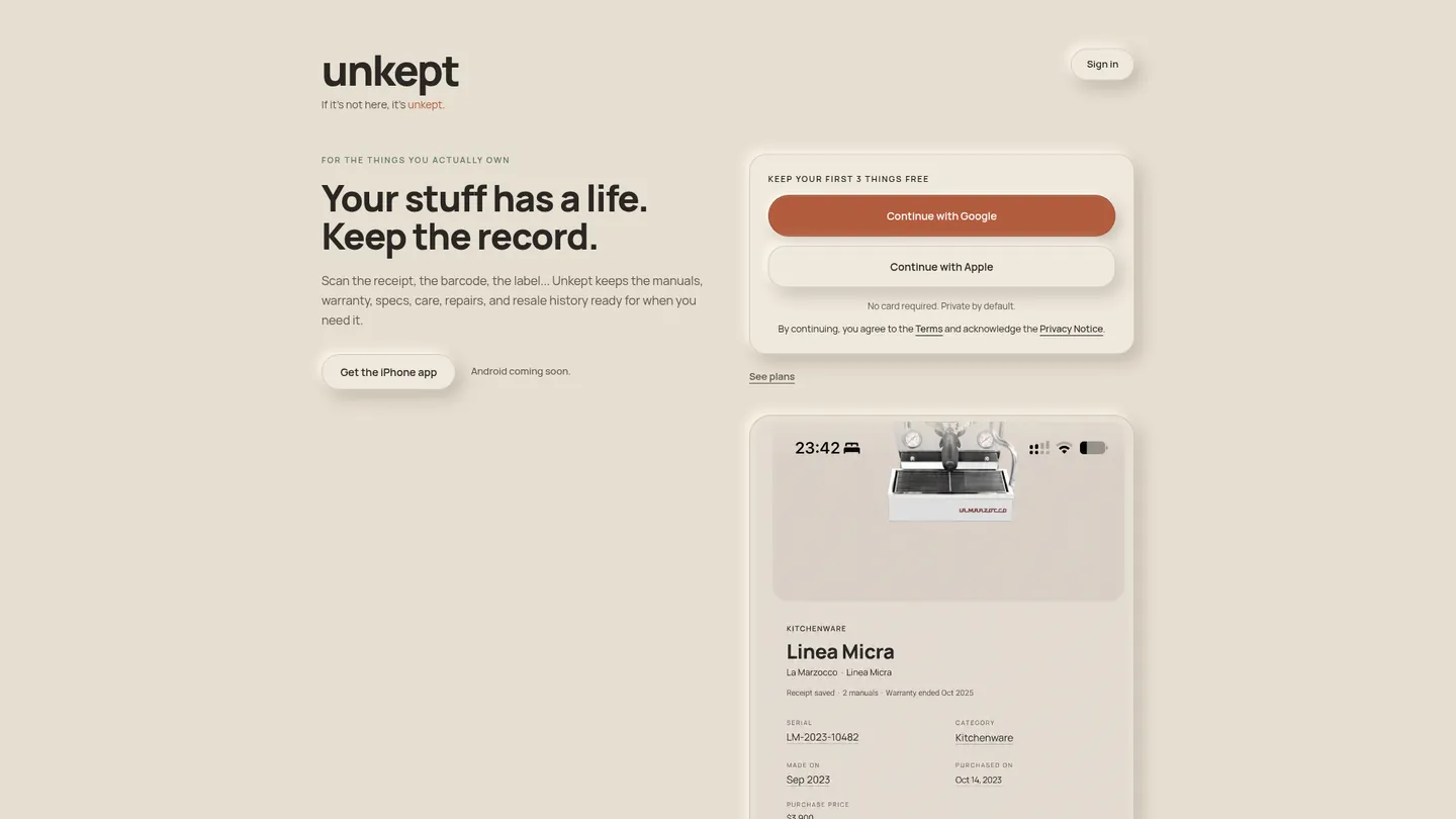 Homepage screenshot of unke.pt